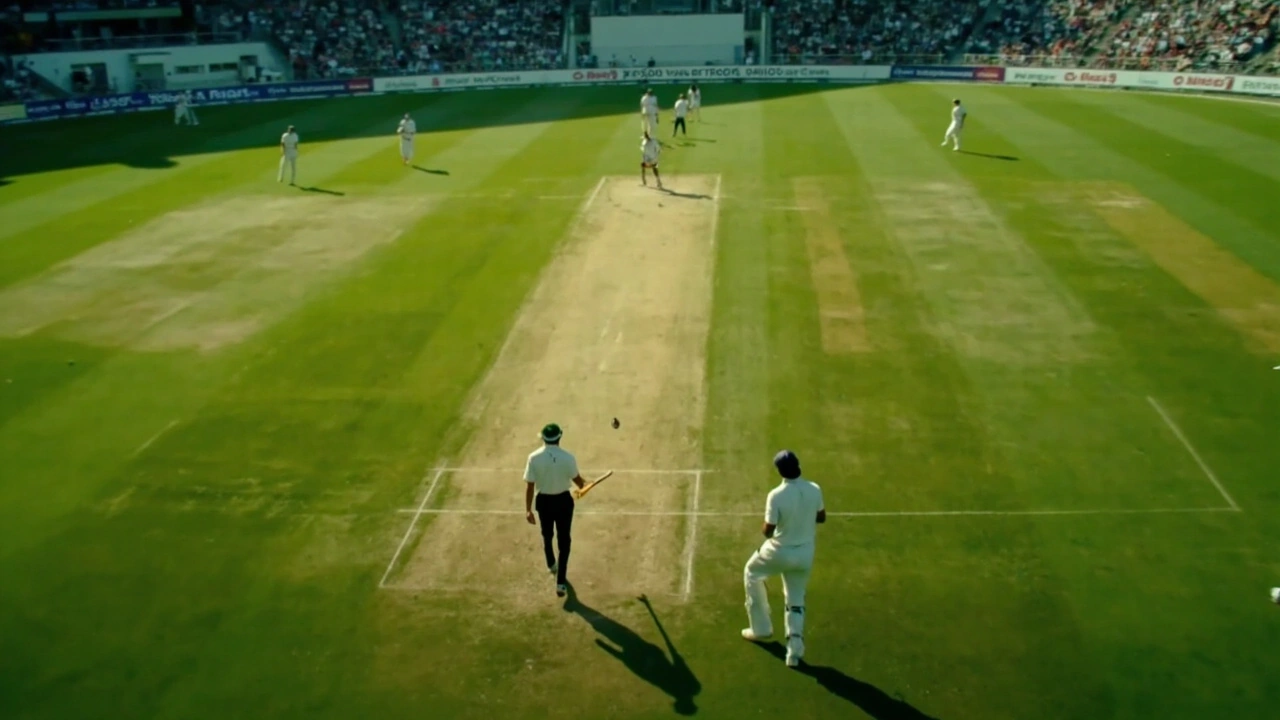 T20 cricket fielders positioned around the wicket and boundary under stadium lights