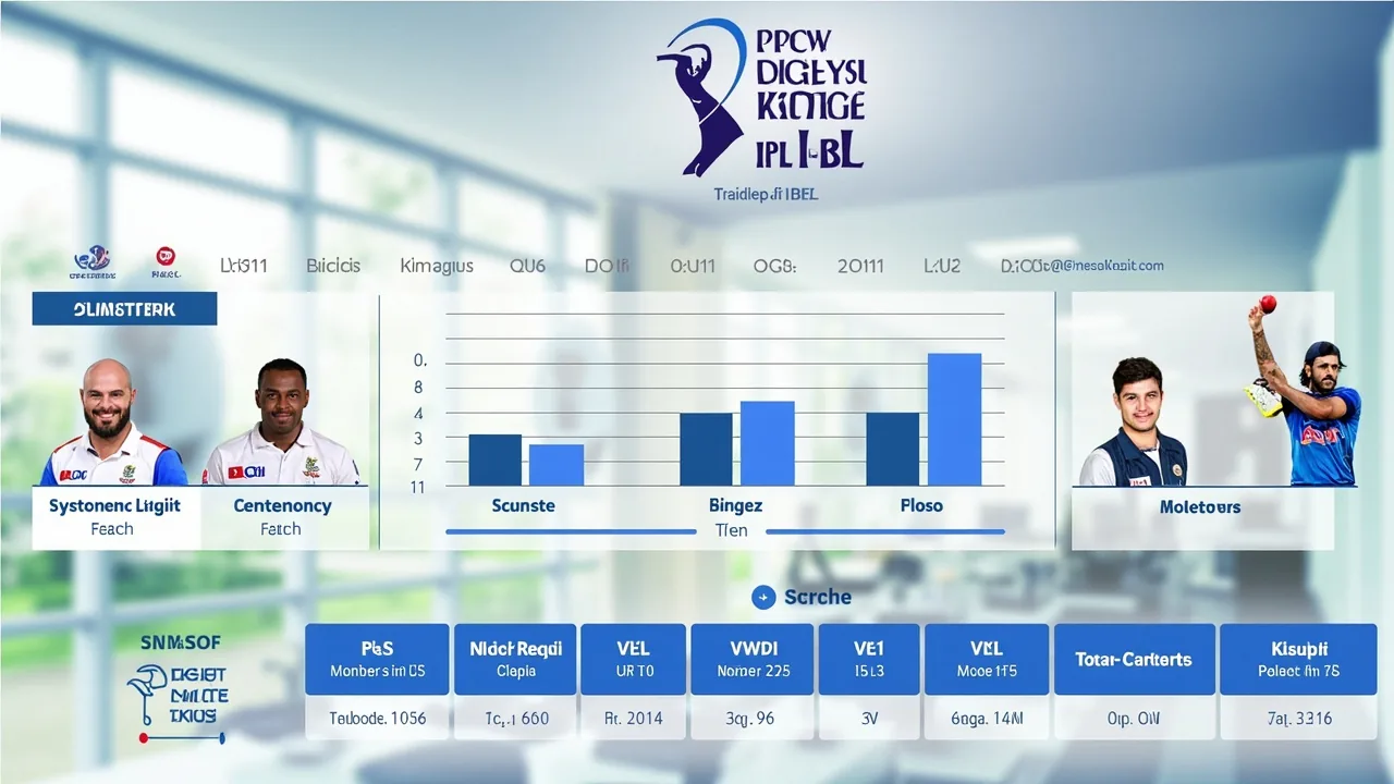 Cricket player comparison chart with statistical graphs, role tags and projected points
